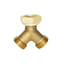 “Y” hose connector with hex nut